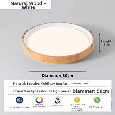 Walnut Wood Grain Vintage Ceiling Light