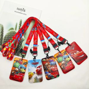 Disney Cars Credential Holder สายคล้องคอสําหรับ Key ID Card โทรศัพท์สายผู้ถือป้าย DIY แขวนเชือก Keyrings อุปกรณ์เสริม