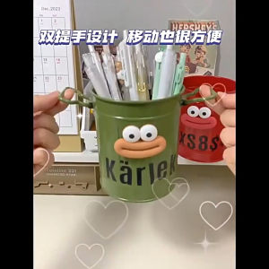 LOYO Funny Sausage Mouth Plastic Pen Holder Large Capacity Student Desktop Storage Pen Box with Cute Ornaments