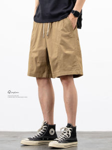 QINGLAN | Khaki Color Men Youth Loose Fit Summer Lightweight Shorts