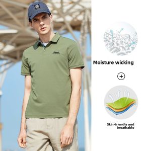 Jeep | Jeep Mens Polo Shirt Quick Dry Casual Short Sleeve Outdoor T-Shirt Breathable Sport Moisture Wicking Summer Fashion Top