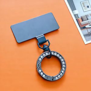 1 Piece of 360° Rotatable Stainless Steel Mobile Phone Lanyard Clip Shiny Spring Ring Key Ring Mobile Phone Metal Connection