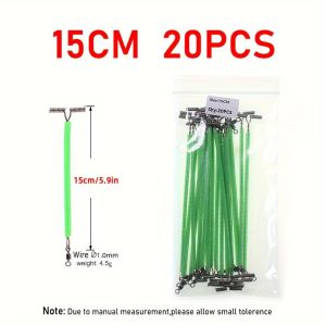 20PCS Saltwater Fishing Steel Wire Balance Leader Arm Rolling Swivel Cross Line Bead Connector Saltwater Rig Terminal Tackle