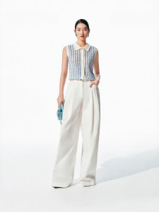 Vero Moda | Summer New Waistband Design Solid Color Loose Cotton Casual Pants
