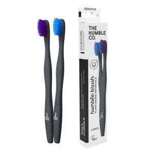 แปรงสีฟัน HUMBLE สำหรับผู้ใหญ่ ขนแปรงนุ่ม พืชพื้นฐาน หัวแปรงกว้าง แปรงสีฟันดูแลฟันและเหงือก 2 ชิ้น