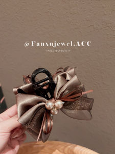 Elegant Satin Fabric Butterfly Knot Hair Clip for Women Large Size Hairpin Retro Style Adult Hair Accessories Shark Clip