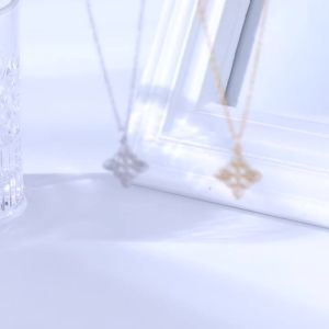 Witchcraft Stainless Steel Witchs Irish Knot Necklace Celtic Cross Women Men Good Luck Vintage Necklace Amulet Jewelry