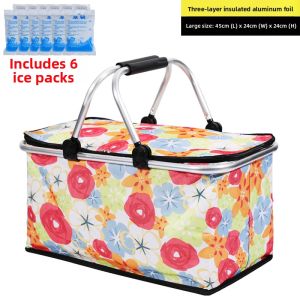 Folding Insulated Picnic Basket