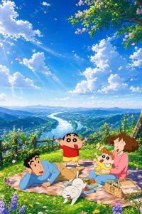 Bandai | Diamond Painting Crayon Shin-chan Cartoon Character Scene Round/Square Diamonds Mosaic Handmade Art Exquisite Gift Home Decor