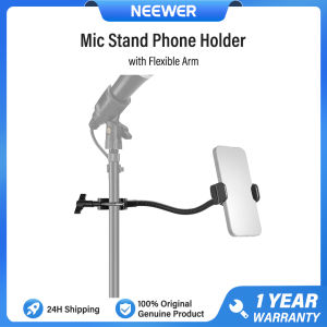 NEEWER Chân đế micro giá để điện thoại với cánh tay linh hoạt 360 ° đầu bi Tay treo đèn Microphone sàn âm nhạc đứng giá đỡ điện thoại di động MS009