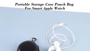 EVA กล่องนาฬิกา PUหนังลายลิ้นจี่ กระเป๋าใส่นาฬิกาแบบมีซิป  iwatch/สมาร์ทวอทช์