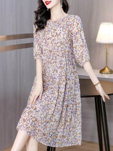 DAIXIANGFEIZI | Đầm Dài Thanh Lịch Chiffon Hoa Cho Bà Bầu
