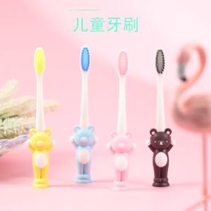 Set 4 Bàn Chải Đánh Răng Cho Bé (thỏ gấu) / Bàn Chải Đánh Răng Cho Bé Tập Đánh Răng Sợi Lông Tơ Siêu Mềm Có Nắp Hình Thú Cho Bé Có Chân Hít