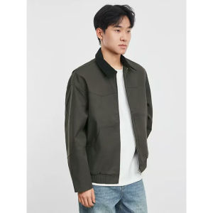 CHENMU | Retro American Style Polo Collar Jacket Boxy Silhouette Autumn
