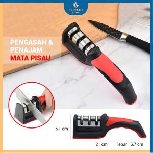 Asahan Pisau & Gunting 3 Tahap Tajam Cepat Mudah