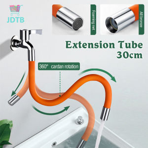 360 Degree Rotatable Faucet Extension Hose 30cm Splash-Proof Faucet Extender For Bathroom And Balcony (Orange)