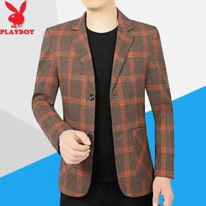 Playboy Casual Suit Jacket Men Autumn New Arrival Male Middle-Aged Single West Tops Spring and Autumn Suit Dad Outfit