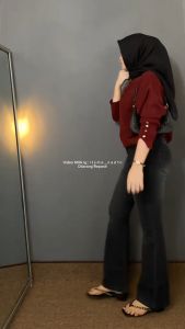 Atasan Wanita Inara Batwing Button Premium