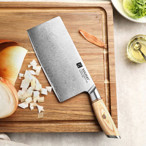 XINZUO B37-S 3 Layers Composite Steel Chinese Chefs Knife 7 / Vegetables knife / Fruits knife / Kitchenware / Kitchen utensils / Kitchen tools / High quality / Slicing knife / Meat knife / Wooden Handle / Japanese Pakka wood / Razor sharp / Copper rive