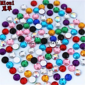 6mm round Acrylic Flats Non-Hole Diamond Headdress Shoe Ornament Barrettes DIY Rhinestone Ornament Material Zz260