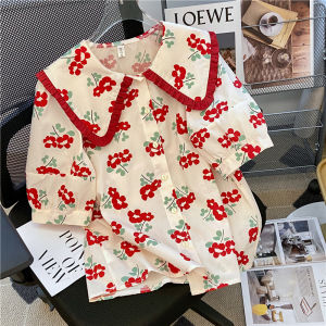 Bán Giải Phóng Mặt Bằng Áo Sơ Mi Ngắn Tay Hoa Mùa Hè Đặc Biệt Có Peter Pan Cổ Áo Dành Cho Nữ Ổ Cắm Mẫu Thiết Kế Độc Quyền