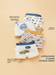 Boys Cotton Underwear Breathable Flat Angle Briefs Baby Boys Summer Thin Model Comfortable Inner Pants Full Cotton Anti-Bacterial