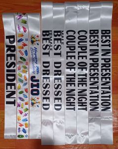 A3Bda | 10cm x 180cm CUSTOMIZED SUBLIMATED SASH & STOLE | White & Colored Sash & Stole | Any Occassion | Customized - Personalized | Sash and Stole