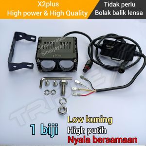 Triple x x2 + x2plus lampu led tembak motor mobil tambahan mini projie laser kabut foglamp