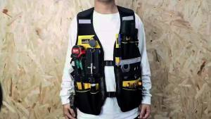 MELOTOUGH Tool Vest Reflective Safety Tool Vest with Removable Phone Holder for ElectricianCarpenterConstruction