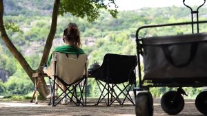 Folding Camping Moon Chair Portable Moon Chair Outdoor Camp Chair with Carry Bag for PicnicSupport Up to 120KG for Camping Hiking Fishing