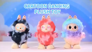 ตุ๊กตาลาบูบู้เเดนซ์ ตุ๊กตาขนนุ่มฟู LABUBU DANCE เต้นได้ มีเสียง มีไฟ เเบบ 3 สี น่ารักมาก