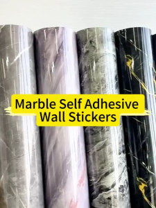 Thick pvc marble wallpaper waterproof kitchen wallpapers for cement wall sticker room design