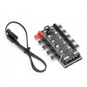 1 to 10 Port 4Pin PWM Fan Hub SATA / 4D Power Supply Intelligent Temperature Control Splitter For PC Case Cooling Fans