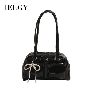 IELGY กระเป๋าติดโบว์สะพายข้างทันสมัยฉบับภาษาเกาหลีเข้าได้กับทุกชุด
