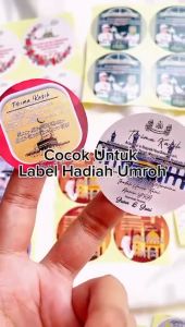 2-4 Sticker Gift From Haji Umroh Stiker Snack Oleh Oleh Naik Haji Chromo Bulat Uk.Kecil