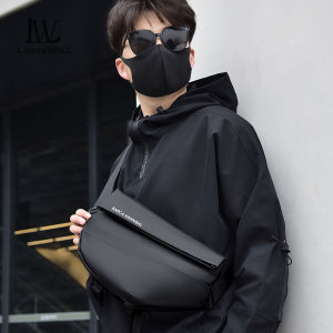 LouisWill Men Bag Functional Chest Bag Crossbody Bag Zipper Bag Sports Bag Waterproof Anti-Thief Sling Bag Casual Bag Street Shoulder Bag Messenger Bag Versatile Fashion Chest Bag Portable Travel Bag Work For Office School Outdoor เดินทาง S