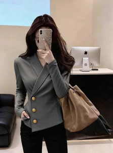 DANTING | Fashionable Chic Waist Accentuating Business Jacket Womens Spring Outfit