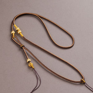 Handwoven Necklace Rope Pendant Gold Buddha Head Eight Treasure Compass Cord Female Style Jewelry Fashion Accessories