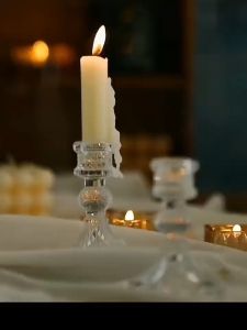 European vintage embossed crystal glass candle holder photo table romantic ornaments scented candle holder