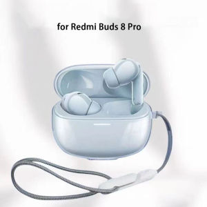 Shockproof Clear Case for Redmi Buds 8 Lite Transparent TPU Protective Cover with Lanyard Compatible for Redmi Buds 8 Pro