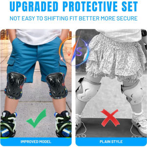 6 in 1 Protective Gear Set Include Knee Pads Wrist Guards Elbow Pads Skating Cycling Bike Rollerblading Scooter Inline Skating