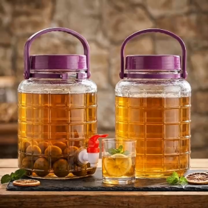 Bình Thủy Tinh Có Quai 4L Có Vòi Và Không Vòi Cao Cấp Đựng Nước Ngâm Rượu Trái Cây Thực Phẩm QX4L