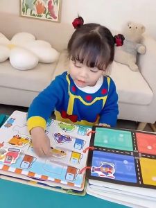 Bộ đồ chơi sách giáo dục sớm Montessori xé giấy dán cho bé sách có thể tái sử dụng được dành cho bé 2-5 tuổi giúp bé phát triển trí tuệ