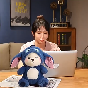 55cm Big Cute Teddy Tales Bear Cosplay Stitch Stuffed Animals Plush Dolls Toys Wearing hat Little bear Cute Doll Cartoon Animal Plush Toy Birthday Gift