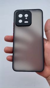Ốp lưng cứng nhám mờ viền màu bảo vệ camera cho Xiaomi Mi 13