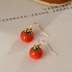 ต่างหูทรงส้มขนาดเล็กหรูหรา เครื่องประดับแฟชั่นแบบสร้างสรรค์ สไตล์สุดเท่ ของขวัญปีใหม่ ต่างหูแบบห้อยสุดเก๋