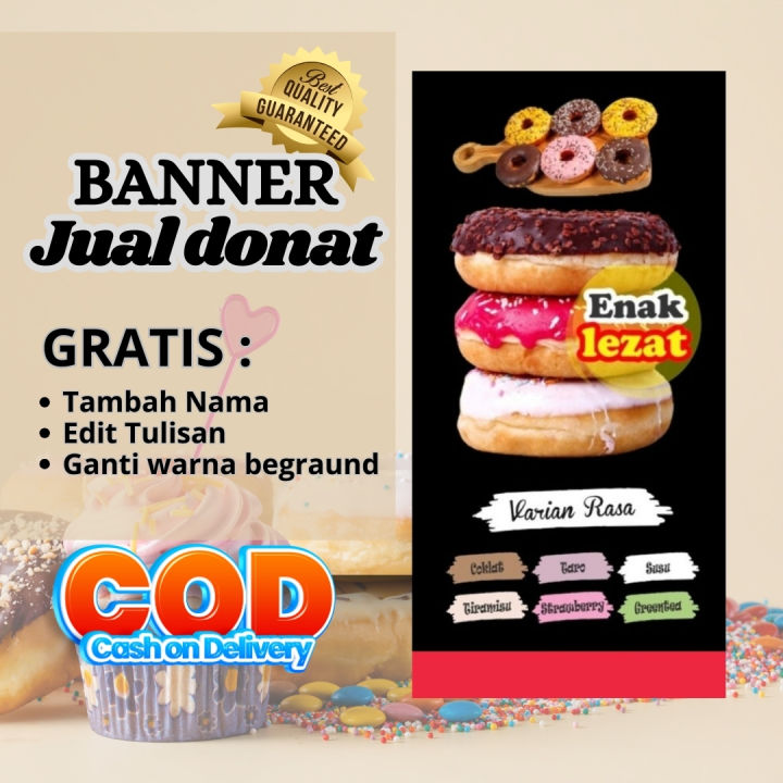 SPANDUK BANNER JUALAN DONAT | Lazada Indonesia