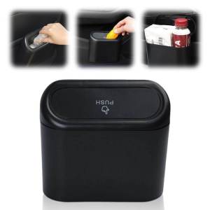 Car Trash Can with Lid Mini Auto Dustbin Garbage Organizer Waterproof Automotive Garbage Container Bin for Vehicle Home Office