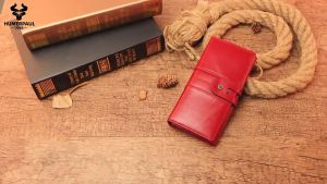 Humerpaul Dompet Wanita Luxury Design Retro Genuine Leather