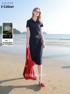 3COLOUR·S | New Spring/Summer Embroidered Polo Collar A-Line Short Sleeve Dress